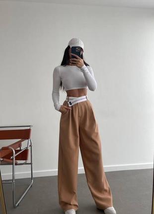 Брюки туречевича беж палаццо