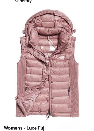 Superdry luxe fuji жилетка с капюшоном /0000/