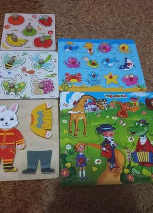 Деревянные пазлы 5 наборов