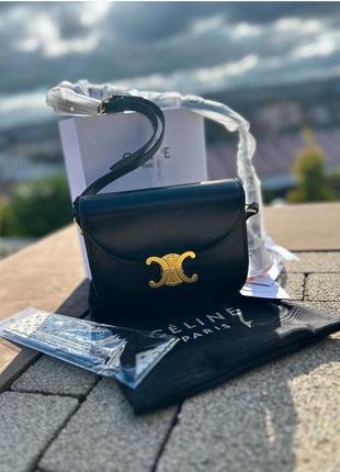 Сумка кожаная черная celine