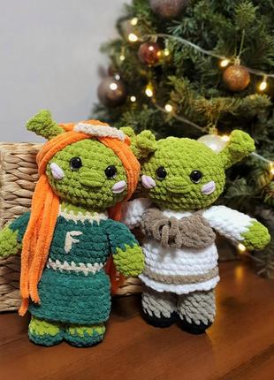 Плюшевые игрушки ручной работы шрек и фиона