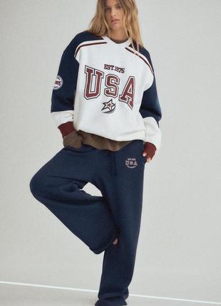 Брюки zara/ женские штаны zara/ спортивные штаны зара в университетском стиле