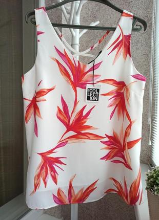 Красивая стильная летняя блуза / маечка в цветочный принт1 фото