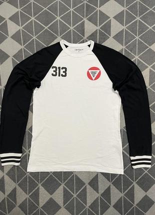 Лонгслив, кофта carhartt wip york long sleeve, white/black (оригинал)