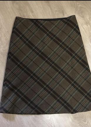 Тёплая юбка в клетку