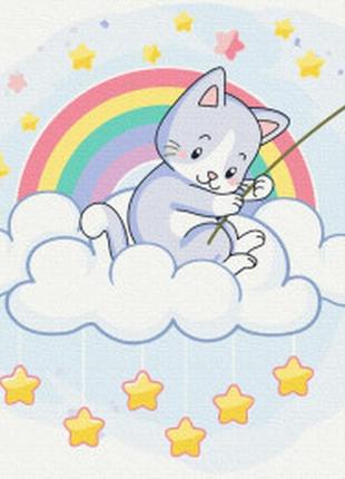 Картина за номерами котик на зореловлі