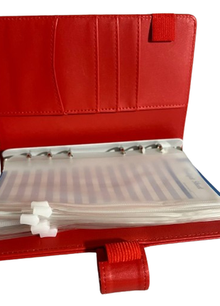 Блокнот органайзер для откладывания денег budget binder а6 6 конвертов красный