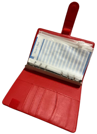 Блокнот органайзер для откладывания денег budget binder а6 6 конвертов красный