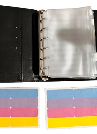 Блокнот органайзер для відкладання грошей budget binder а7 6 конвертів чорний