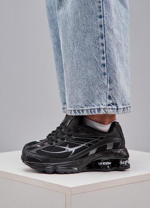 Кроссовки nike x supreme shox ride 2 black premium