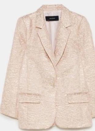 Блейзер жакард  удлинённый  zara