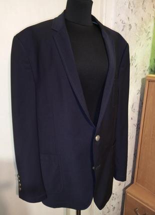 Drykorn мужской шерстяной 88% стрейч клубний-офісний синий блейзер-пиджак батал