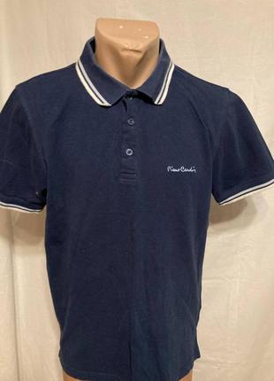Брендове чоловіче синє поло pierre cardin