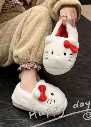 Домашні капці тапочки з хеллоу кітті3 фото