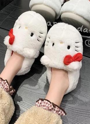 Домашні капці тапочки з хеллоу кітті2 фото
