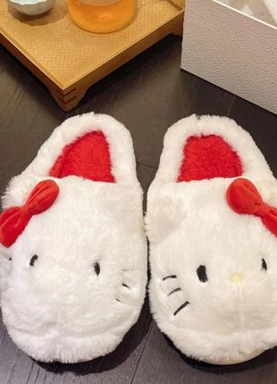 Домашні капці тапочки з хеллоу кітті4 фото