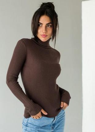 American vintage вовняний светр із високим горлом, гольф у рубчик