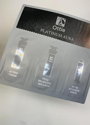Тестер набор пробников антивозрастных средств премиум-класса ottie platinum aura sample н909  набор