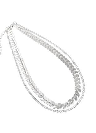 Стильний подвійний жіночий сріблястий підвіс ланцюжок чокер кольє колосок