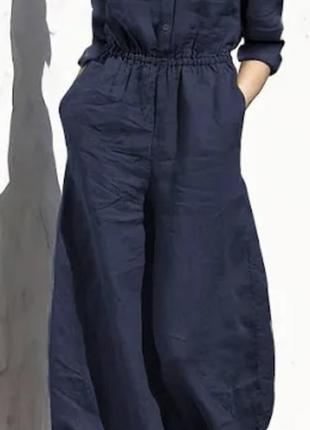 Комбинезон комбез костюм оверсайз широкий натуральный лен льняной