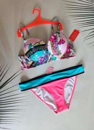 Новий купальник бюст'є балконет push-up пуш ап river island/ hunkemoller