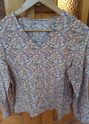 Новая женская блуза персикового цвета с v-образным вырезом