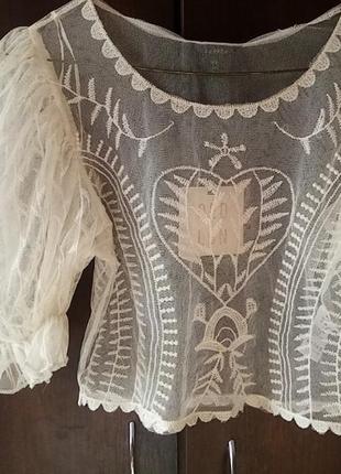 Фатиновый топ с рукавами-буфами