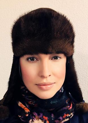 Норковая зимняя шапка