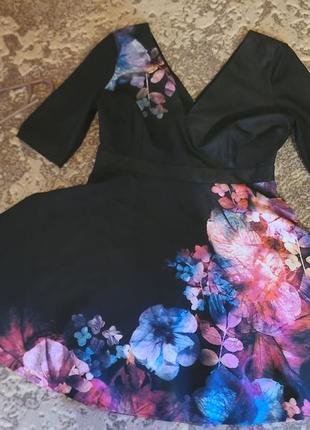 Платье цветочный принт