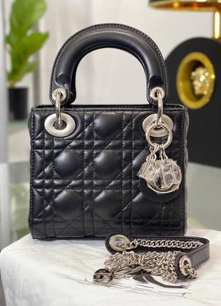 Сумка кожаная фурнитурой серебро качество люкс 20 см