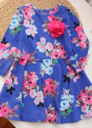 Очень красивое яркое платье в цветы joules на кроху 9-12 мес