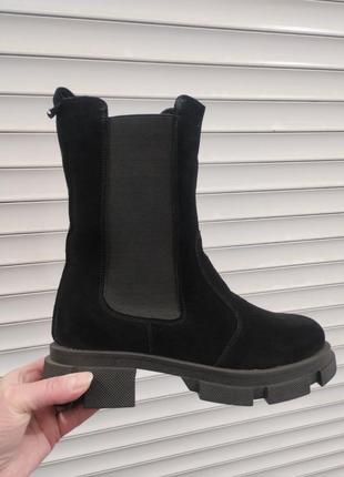 Челси зимние замшевые