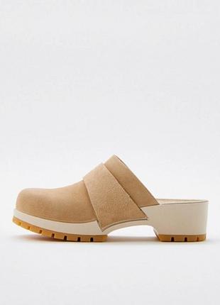 Замшеві мюлі клоги сабо classic clog bone 9320011 38-39 розмір
