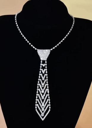 Галстук инкрустированный кристаллами