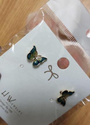 Сережки метеликі2 фото