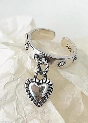 Кільце каблучка💍 перстень стерлінгове срібло s925 сердечко нове
