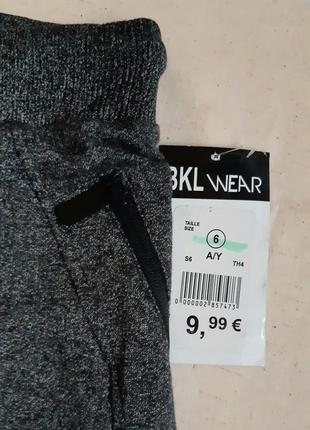 Темно серые унисекс меланжевые штаны бриджи джерси двунитка  bkl wear франция на 6 лет3 фото