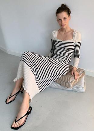 Платье миди в полоску от zara