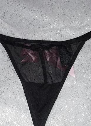 Фирменные новые трусики стринги черные сетка la senza