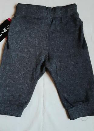 Темно серые унисекс меланжевые штаны бриджи джерси двунитка  bkl wear франция на 6 лет2 фото