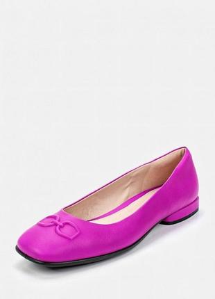 Кожаные яркие розовые малиновые балетки фуксия ecco anine squared 36 -37-38 размер