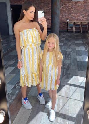 Летнее гипюровое платье-бюстье 11571