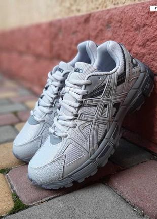Asics gel kahana 8 світло сірі кросівки кеди чоловічі асікс весняні літні демісезонні демісезон низькі шкіра шкіряні сітка легкі текстильні
