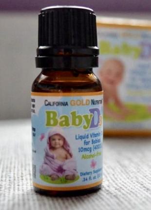 Рідкий вітамін д3 для дітей від народження від california gold nutrition 10 мкг, 400 iu.