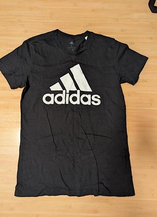 Котонова чорна футболка adidas p.s3 фото