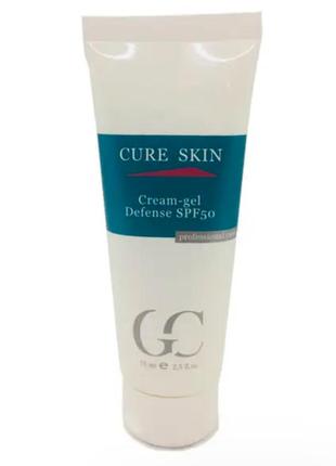 Легкий увлажняющий всесезонный крем-гель для лица с гиалуроновой кислотой spf-50 75мл cure skin