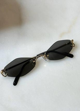 Брендовые женские очки черные ромбы
