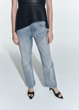 Прямые джинсы strait fit mid rise 36 размер 26 s zara