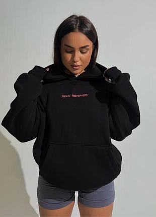 Жіноче чорне худі оверсайз 2