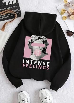 Теплая женская толстовка с капюшоном, с карманом-кенгуру.